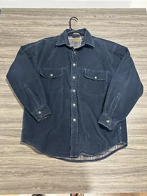Buy Vintage Corduroy Shirt 90s Jacket Shacket Flannel Lined L Men’s St. John’s Bay • 46.89£
