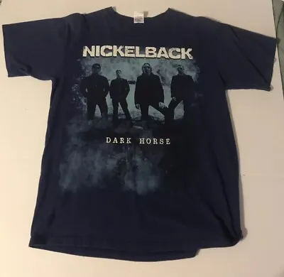 Buy Anvil Dark Blue Nickelback Tee Shirt Large • 18.43£