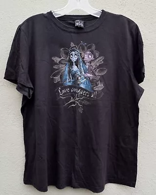 Buy 2005 Corpse Bride Tim Burton Movie T-Shirt Mighty Fine Love Conquers All Depp • 52.24£