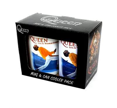 Buy QUEEN Live At Wembley Stadium Coffee Mug & Can Cooler Gift Pack Official Merch • 18.33£