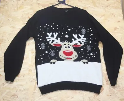 Buy Fun Rudolph Character Christmas Jumper Womans Snowflakes Red Nose Knit Xxl • 18£
