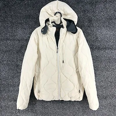 Buy WOOLRICH Beige Hooded Down Puffer Jacket Coat Size M • 44.99£