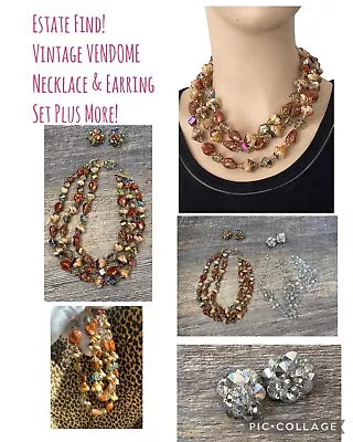 Buy Vintage VENDOME By CORO Necklace & Earrings Set + Extra Earrings + See Video • 493.07£