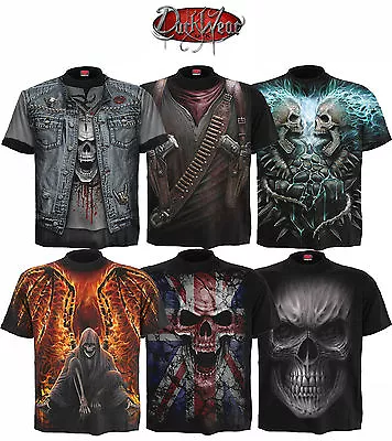 Buy Spiral Direct Skull/Reaper/Rock/Metal/Biker/Dark Wear/Gun/Goth/T Shirt/Top/Tee • 22.47£
