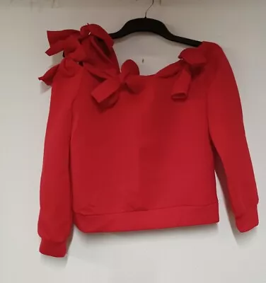 Buy Lost Ink Red Jumper Size 10 Bows  Party Chic Boho Festival  • 13.99£