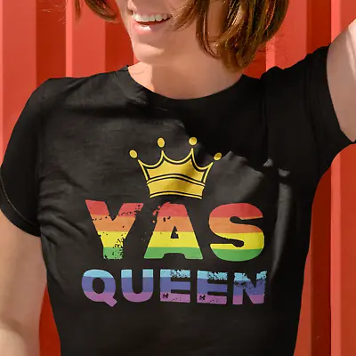 Buy Yas Queen T-Shirt - LGBTQ Saying Quote Rainbow Lesbian Gay Parade Transgender • 8.99£