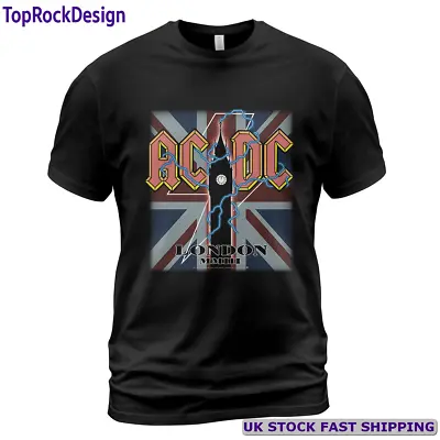 Buy HOT! 80s AC/DC UK Tour Rock Band Concert Tee S-5XL Black 100% Cotton Unisex • 18.40£
