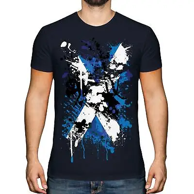 Buy Scotland Flag Abstract Print Mens T-shirt Top Scottish St Andrews Rugby Football • 9.95£