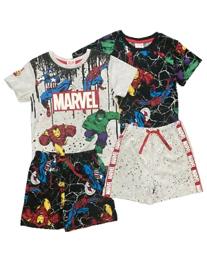 Buy   BNWT Kids Boys 2 Pack Marvel Avengers Short   Pyjama Set Matalan (ST376) • 9.99£