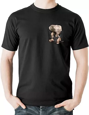 Buy Elephant Pocket Logo T-Shirt Clothing Tee Top Unisex Novelty Gift Animals Cotton • 15.50£