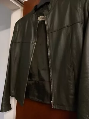 Buy Skin Tones Green Leather Jacket UK 12 CHARITY SALE (JH) • 25£
