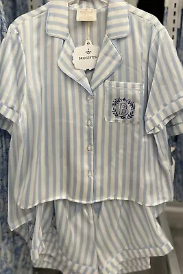 Buy NEW Bridgerton Blue Striped Pyjama Set UK Size 6-20 XS-XL • 28.99£