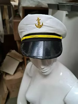 Buy New Yacht Boat Captain Navy Sea Sailor Hat Cap Fancy Dress Skipper Marine Navy • 6.04£