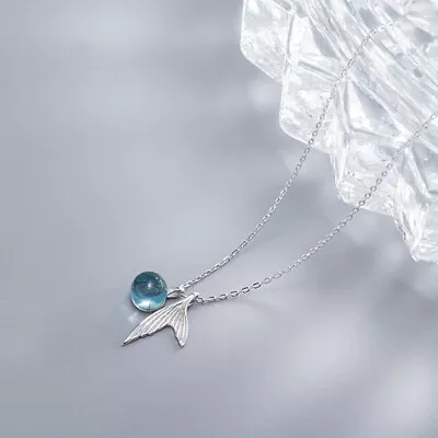 Buy 1Pc Mermaid Choker Glass Pendant Mermaid Necklace Mermaid Tears Pendant • 3.86£