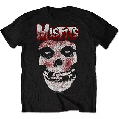 Buy Officially Licensed Misfits Blood Drip Skull Mens Black T Shirt Misfits Tee • 14.95£