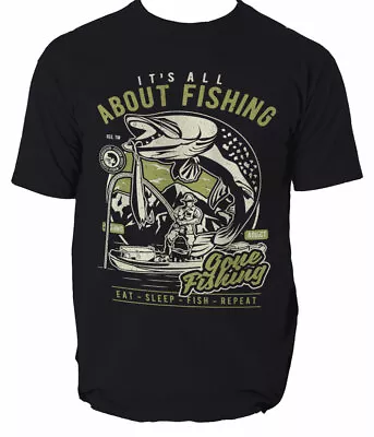 Buy Fishing T Shirt All Fish Funny Bass Angling S Rod Its Mens Fisher Man Hook S-3XL • 13.99£