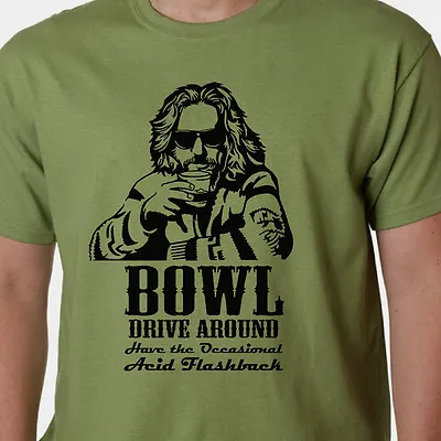 Buy Big Lebowski T-shirt - BOWL DRIVE AROUND ACID FLASHBACK Quote CULT FILM COEN   • 11.99£