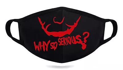 Buy Why So Serious Face Mask Washable Breathable Reusable Protection Joker Mask   • 5.99£