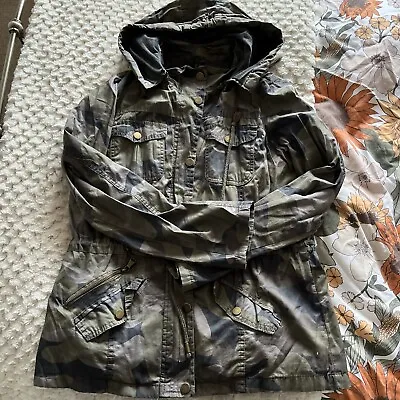 Buy Lady’s Khaki Camouflage Camo Jacket Size Large 12-14 • 12£
