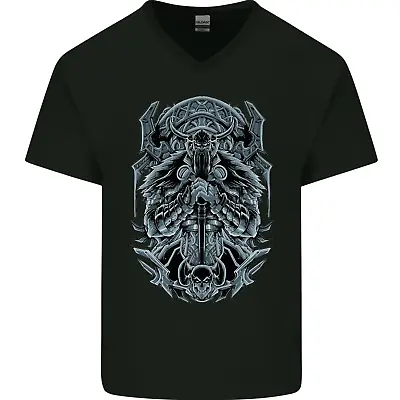 Buy Viking God Odin Valhalla Norse Warrior Mens V-Neck Cotton T-Shirt • 8.99£
