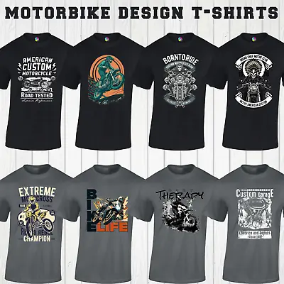 Buy Motorbike Design T-shirts Cool Motorcycle Biker Dirt Bike Motocross Gift Top • 7.99£