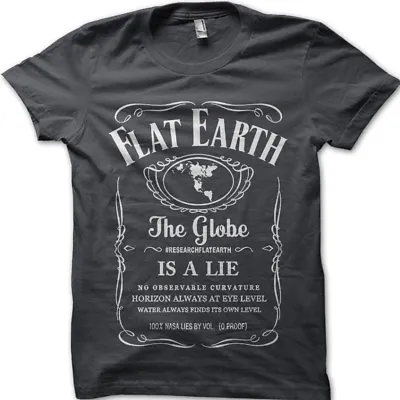 Buy Flat Earth, Earth Is FLAT, Firmament, NASA Conspiracy Globe Lie T-shirt 9806 • 13.95£