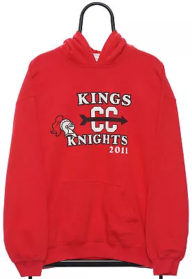 Buy Retro Kings Knights Graphic Red Hoodie - Large • 21£