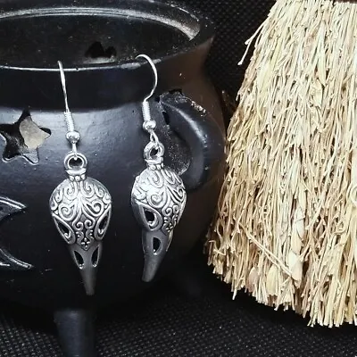 Buy Crow Skull Earrings Halloween Jewellery Gothic Fashion Alternative Style • 3£