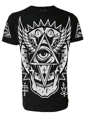 Buy ALL SEEING EYE Black T-Shirt Darkside Occult Collection Goth, Wiccan, Rock • 18.95£