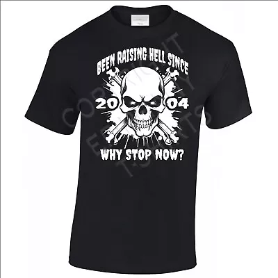 Buy Men's 20th Birthday T-Shirt Gift Raising 2004 Classic Design Skulls Head Rocker • 13.99£