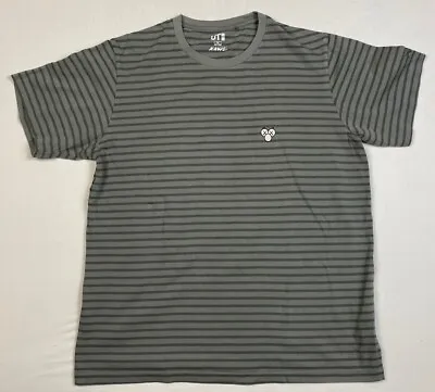 Buy Kaws X Uniqlo Sesame Street Men Striped Grey Tshirt Short Sleeve Size Xl  • 13.99£