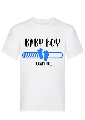 Buy Baby Shower Boy Loading Women 100% Cotton T-Shirt Size S>XXL • 12.60£