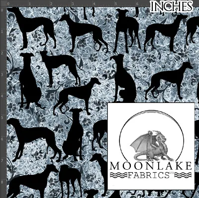 Buy Greyhound Silhouette, 100% Cotton 130gsm Poplin * Exclusive * • 10.45£
