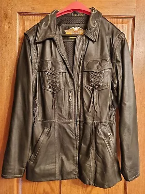 Buy Womens Harley Davidson Genuine Leather Jacket And Pants Set • 243.28£