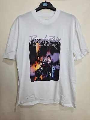 Buy Prince And The Revolution Unisex Band Tee White T-Shirt Purple Rain M Oversized • 13.99£
