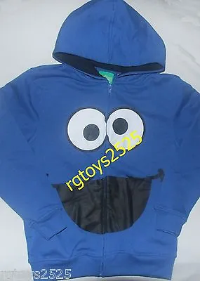 Buy Sesame Street Cookie Monster Size 8 Medium Sweatshirt Jacket Hoodie New Childs • 39.58£