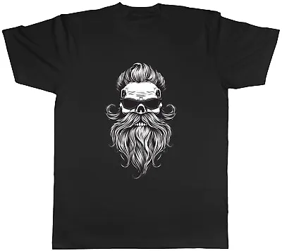 Buy Biker Bearded Skull Mens T-Shirt Gothic Hipster Beard Unisex Tee Gift • 8.99£