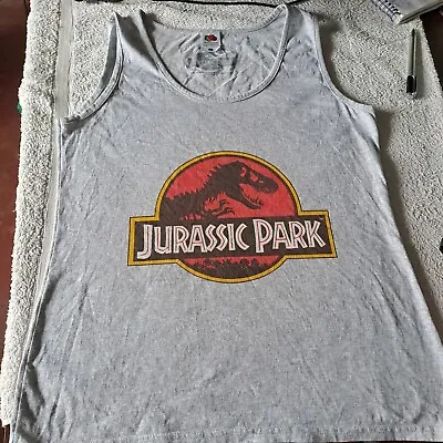 Buy Jurassic Park Lady Fit Vest Grey Fruit Of The Loom Used Good Condition Size L • 8£