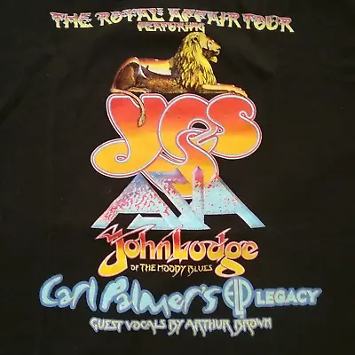 Buy The Royal Affair Tour YES Moody Blues Bands Concert T-Shirt Black M Double Side • 21.65£