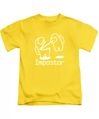 Buy Impostor Among Us Kids T-Shirt Tee Top Gaming Gamer (White Print) • 7.95£