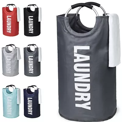 Buy 82L Foldable Fabric Laundry Basket Collapsible Clothes Hamper Bag Washing Bin • 10.95£