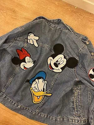 Buy Walt Disney's Mickey And Minnie Mouse ZARA Vintage Retro Denim Jacket Size M • 40£