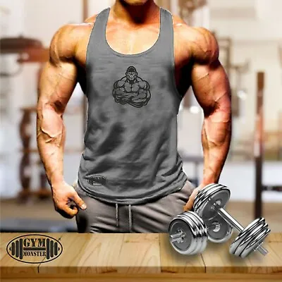 Buy Gorilla Muscles Vest Gym Clothing Bodybuilding Training Workout MMA Men Tank Top • 10.99£