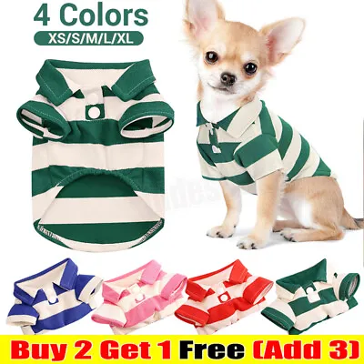 Buy Small Dog T-Shirt Vest Pet Puppy Cat Summer Striped Clothes Tops Outfit Costume • 5.99£