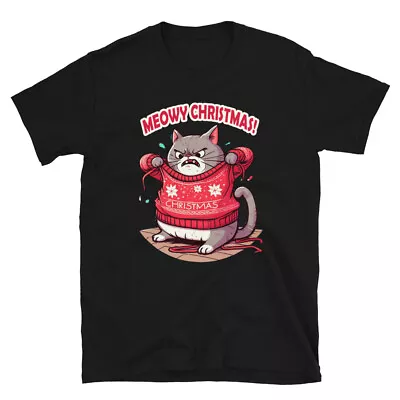 Buy Funny Cat In Ugly Sweater Meowy Christmas Pajama T-Shirt  • 14.21£