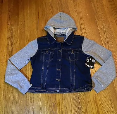 Buy BBJ Los Angeles Jean Jacket With Sweatshirt Sleeves And Detachable Hood XL • 14.17£