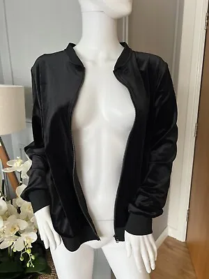 Buy M&S Black Velvet Zip Up Jacket  Size UK 14 NEW • 30£