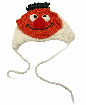 Buy Vtg Sesame Street Ernie Knit Winter Cap Clothing Children Toddler Kid Hat • 28.37£
