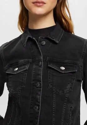Buy *SALE* AllSaints Dark Grey Cotton Denim Jacket UK 6 • 30£