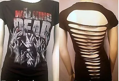 Buy Spring '14 The Walking Dead Hands Blood Splatter Logo Laser Cut Jrs Shirt S-Xxl • 18.84£